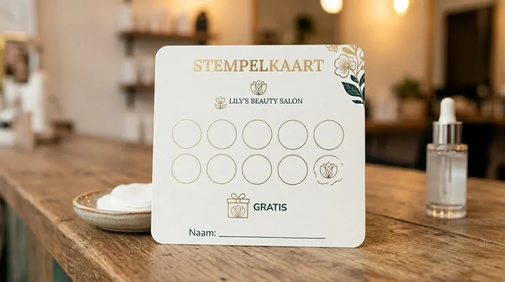 Stempelkaart van beautysalon als loyaliteitsprogramma om klanten terug te laten komen